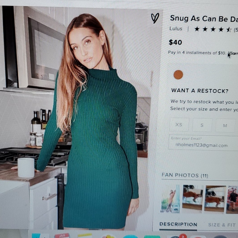 Nwt lulu's dark green ribbed mock sweater dress